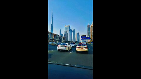 Dubai Road view burjkhlifa view