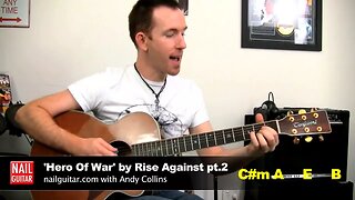 'Hero Of War' Rise Against Guitar Lesson pt.2 ★ Song Tutorial