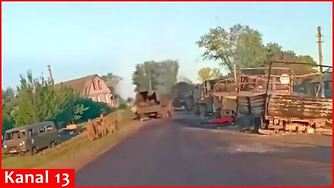 Russian KAMAZ convoy full of soldiers coming to help in Kursk was ambushed – Video footage