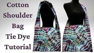 Tie-Dye Designs: Geode Cotton Shoulder Bag DOI (Dye Over Ice) Ice Dye