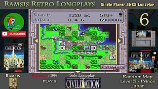 Sid Meier's Civilization | 1994 | SNES | Prince | Random | Japan - Episode #6 | Longplay