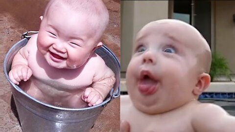 reaction || Funny Baby Playing With Water || Baby Outdoor Video|| reaction 😂😂 ❤️❤️