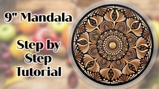 9" Mandala Painting: TOASTY CINNAMON | Step by step tutorial