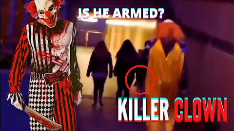 KILLER CLOWN SCARES PEOPLE ON THE STREET!!!