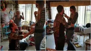 Emotional marriage proposal on Christmas Eve