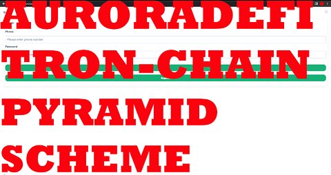 AuroraDefi- Beware the SCAM Tron Pyramid Scheme