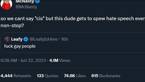 PLEASE REMOVE LEAFY FROM TWITTER HE DOESNT LIKE GAY PEOPLE