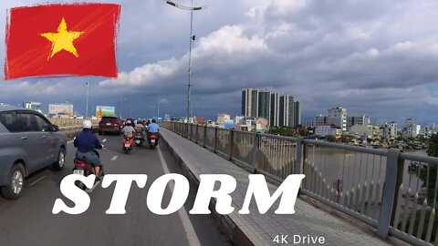 Riding into a Storm in Glorious 4K District 1 to District 7 SAIGON VIETNAM (HCMC)