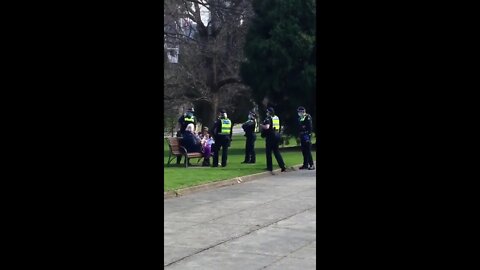 Melbourne Police Threaten Old Women Sitting On A Park Bench