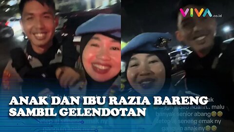 Sama-sama Polisi, Ibu dan Anak Razia Bareng