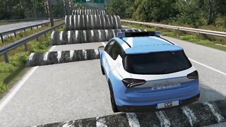 Police Car vs Speed Bumps (Breakers) | 30 | BeamNG | Crash Cars Games 2022