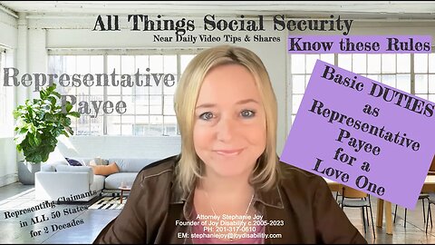 Basic Duties of A Representative Payee for a Social Security Disability or SSI Beneficiary