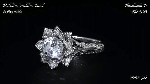 BBR 588 Lotus One Carat Flower Diamond Engagement Ring