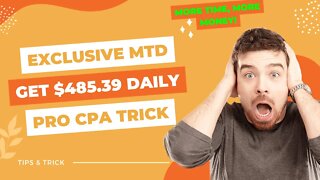 EXCLUSIVE METHOD! Get $485 Daily, CPA Marketing, Make Money Online, Marketing, Earning