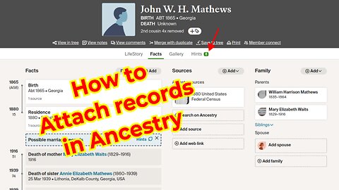 3 steps to attach records in Ancestry