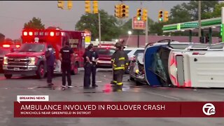 Ambulance involved in rollover crash