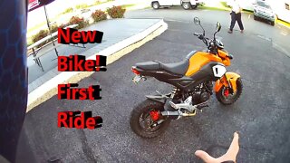 2020 Honda Grom, first ride on my new to me motorcycle here in Lancaster County Pennsylvania