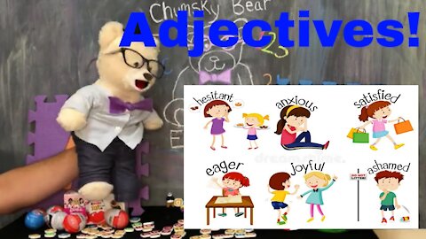 Learn about Adjectives with Chumsky Bear | Kinder Surprise Egg Open | Educational Videos for Kids