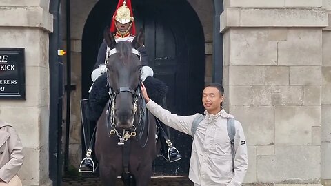 She puts her hand on her heart scary #horseguardsparade
