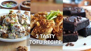 3 Tasty Tofu Recipes | Honey Walnut Tofu | Soy Garlic Tofu | Tofu Brownies | Vegan video