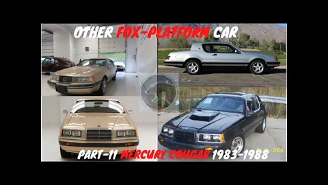 Other Fox-Platform/Chassis Car 1983-1988 Mercury Cougar Part -11