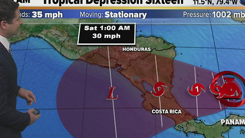 Late-season tropical depression forms in the Caribbean