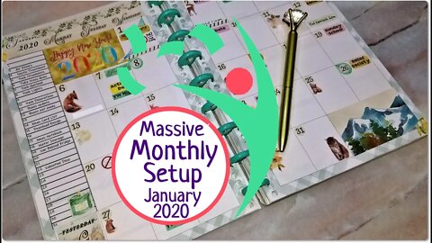 January 2020 Planner Setup Massive Monthly Plan With Me Leafy Treetops Horizontal Vertical Dashboard