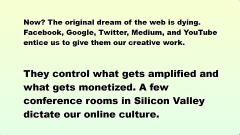 Zach Vorhies | "The Original Dream Of The Web Is Dying. It's Time To Take It Back."
