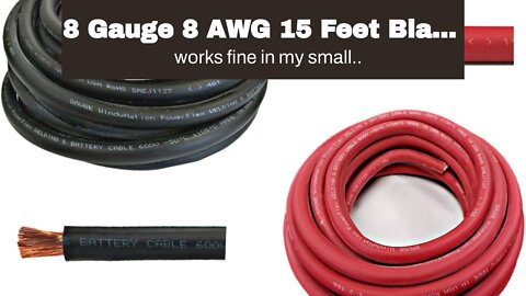 8 Gauge 8 AWG 15 Feet Black + 15 Feet Red Welding Battery Pure Copper Flexible Cable Wire - Car...