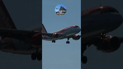 Close up of A320 Landing at Gibraltar