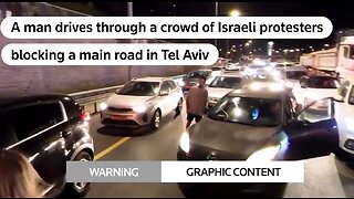 Car drives through Israeli protesters in Tel Aviv