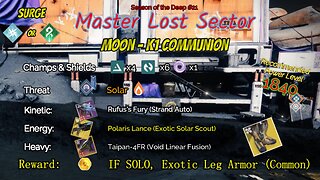 Destiny 2 Master Lost Sector: Moon - K1 Communion on my Arc Titan Solo-Flawless 6-17-23