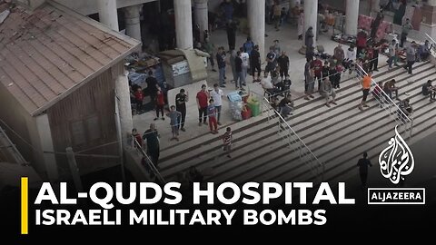 Israeli military bombs areas close to al-Quds Hospital in Gaza after demanding evacuation