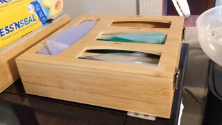 Unboxing: Ziplock Bag Storage Organizer - Bamboo Baggie Organizer for Kitchen Drawer - Ziplocks