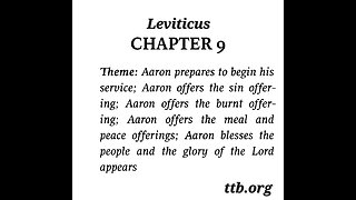 Leviticus Chapter 9 (Bible Study)