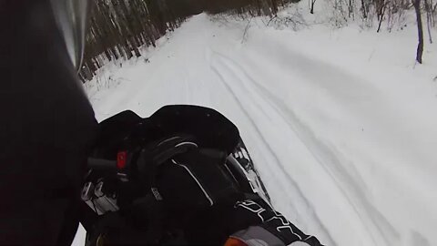 Snowmobile Trail Riding (Gaylord Michigan) Part 19