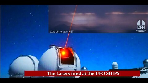 THEIR LASERS ARE POINTED AT THE UFO SHIPS IN HAWAII A WHOLE FLEET OF SHIPS