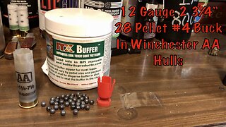 12 Gauge 2 3/4” Winchester AACF 28 Pellet #4 Buckshot Reload