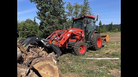 Cleaning up the wood yard.