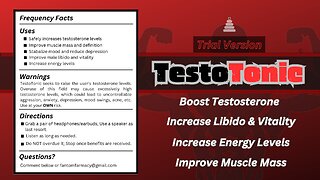 TestoTonic | Steroid Frequency Medication | Unleash Your Beast | Trial Version