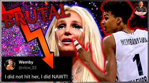 Britney Spears SLAPPED HERSELF While Trying to Get Victor Wembanyama Picture! CRAZY VIDEO PROOF!