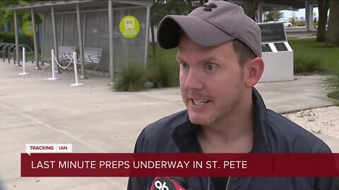 St. Petersburg residents work on last-minute, preparations for Hurrican Ian.