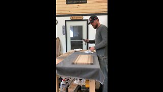 Using walrus oil on a custom edge grain cutting board