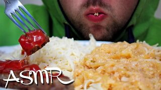 ASMR CABBAGE WITH RICE + CUTLETS + NOODLES + SPICY KETCHUP | NO TALKING (EATING SOUNDS)