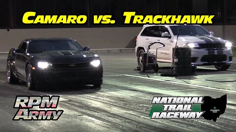 Chevy Camaro vs Jeep Grand Cherokee Trackhawk Midnight Street Drags