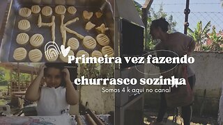 Fiz churrasco sozinha pela primeira vez- Batemos 4k- Bolacha de comemoração