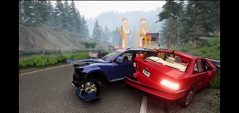 BeamNG Drive - Highway Car Crashes #6 Nitro Cross
