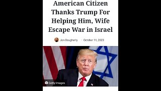 TRUMP SAVED THOUSANDS IN ISRAEL