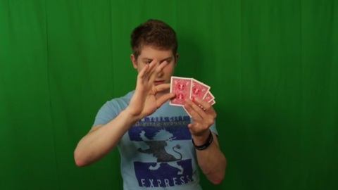 Green screen magic trick transforms cards