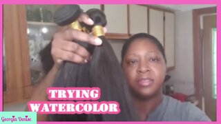 Helpful Tips| First Time Trying Watercolors?! Water-coloring Method On Natural Color Hair Bundles